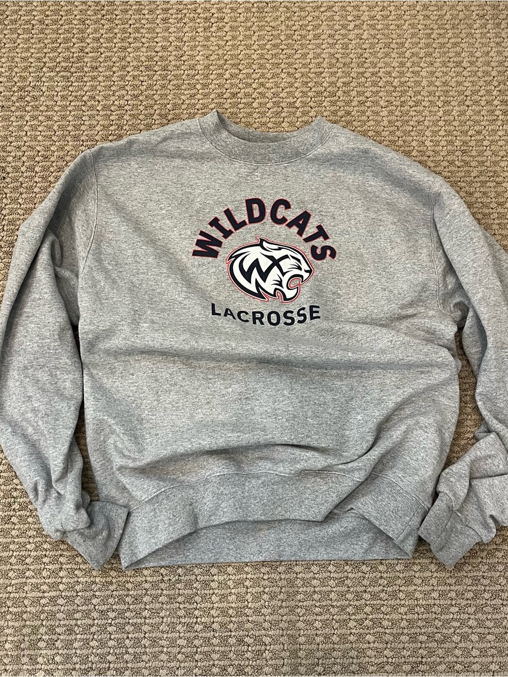 Champion Gray Wildcats Lacrosse Crewneck Sweatshirt
